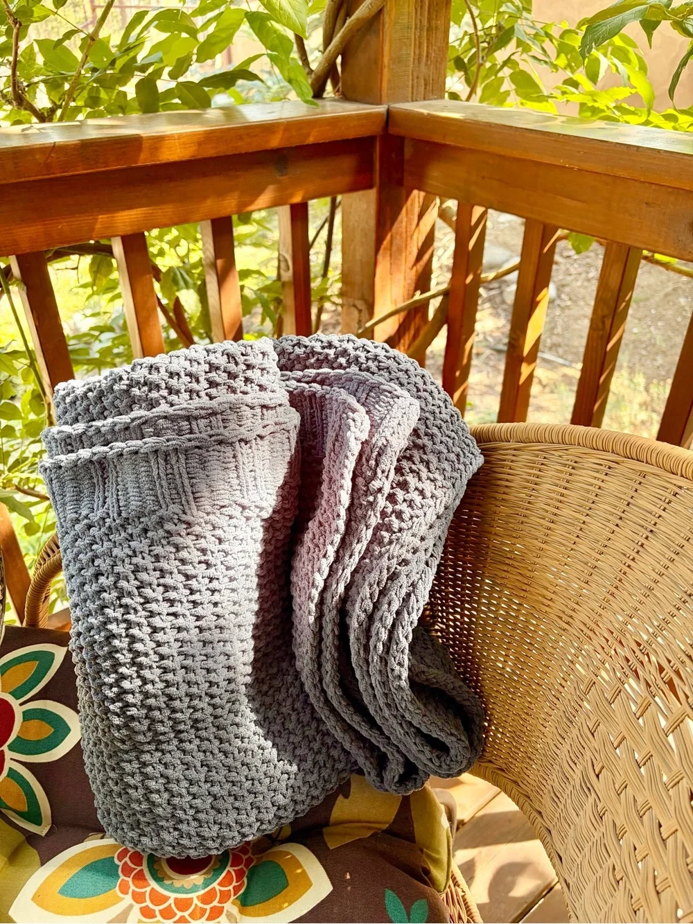 Threshold Gray Knit Throw Blanket